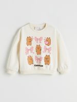 Crew Neck Capyfun Printed Girls' Sweatshirt - Image 3