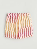 Elastic Waist Striped Girls' Shorts