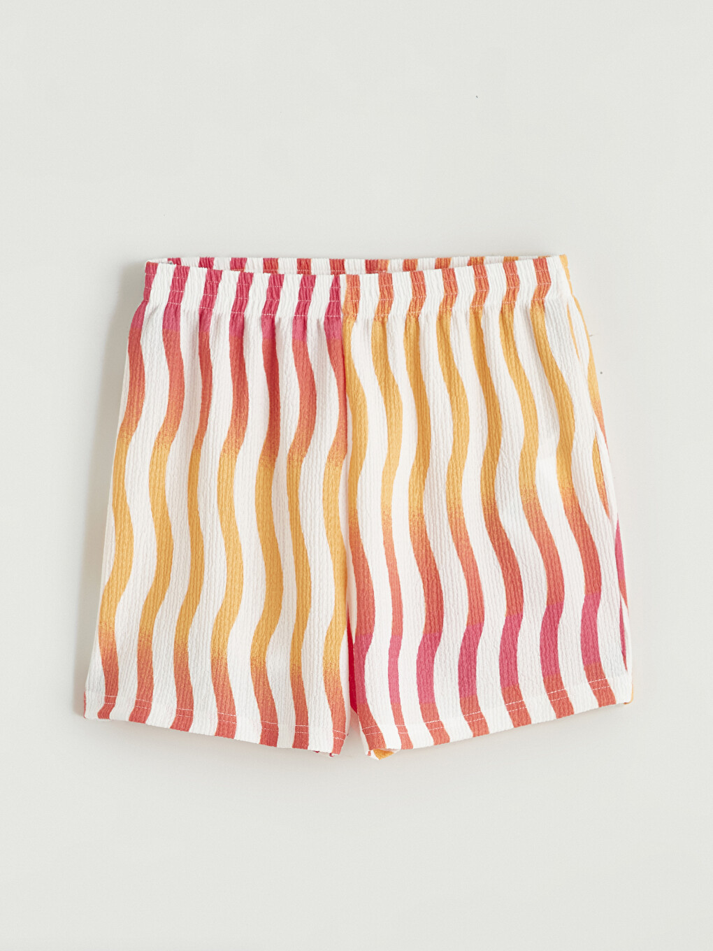 Elastic Waist Striped Girls' Shorts