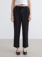 Elastic Waist Carrot Fit Women's Trousers - Image 2