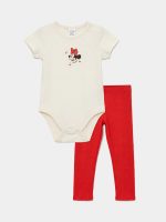Minnie Mouse Printed Baby Girls' Snap Bodysuit and Leggings - Image 2