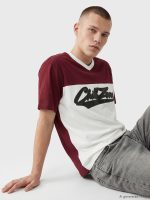 V Neck Color Block Men's T-Shirt