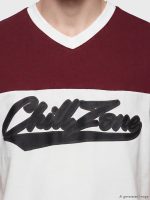 V Neck Color Block Men's T-Shirt - Image 3