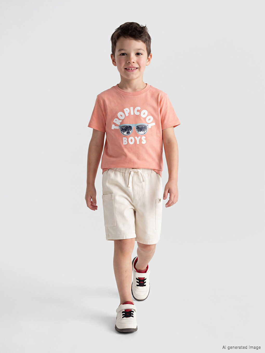 Linen Blend Boys' Cargo Shorts