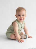 Crew Neck Baby Boys' Muslin Jumpsuit