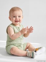 Crew Neck Baby Boys' Muslin Jumpsuit - Image 2