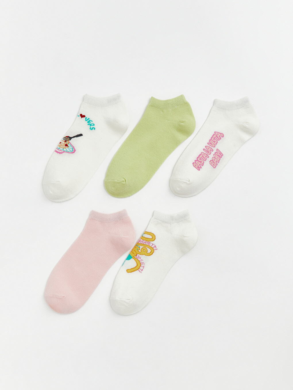 Printed Women's Trainer Socks 5 Pack