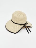 Bow Detailed Women's Straw Hat - Image 2