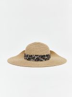 Leopard Print Women's Straw Hat