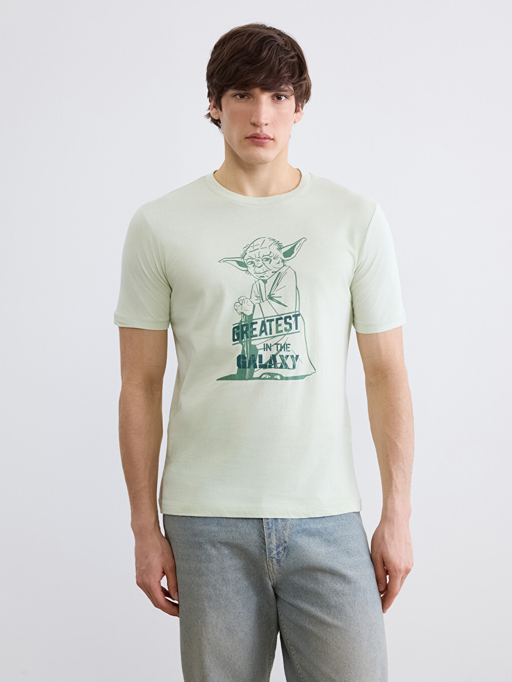 Crew Neck Star Wars Printed Men's T-Shirt