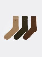 Embroidered Men's Bamboo Ankle Socks 3-Pack