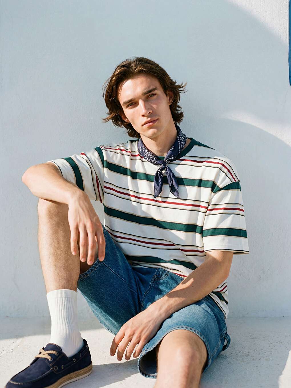 Crew Neck Striped Men's T-Shirt
