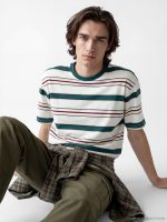 Crew Neck Striped Men's T-Shirt - Image 3