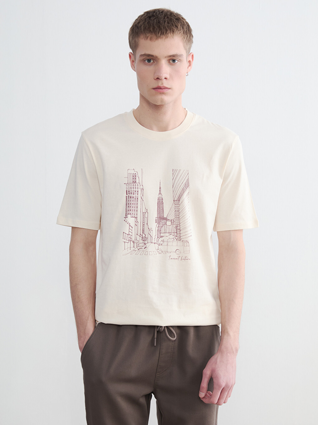 Crew Neck NYC Printed Men's T-Shirt