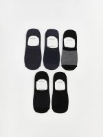 Patterned and Plain Men's Bamboo Invisible Socks 5 Pack