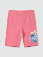 Stitch and Angel Printed Girls' Short Leggings