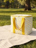 Lemon Printed Zippered Thermal Bag