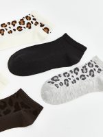 Leopard Print Women's Ankle Socks - Set of 5 - Image 2