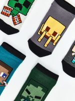 Boys' Minecraft Printed 5-Pack Trainer Socks - Image 2