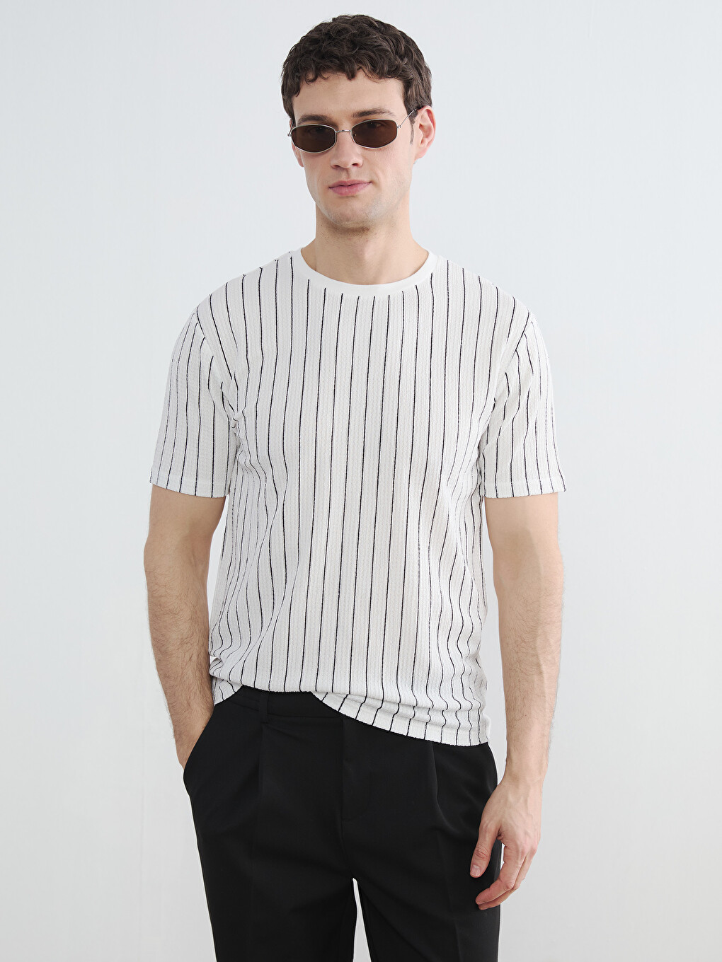 Crew Neck Striped Men's T-Shirt