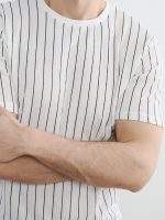 Crew Neck Striped Men's T-Shirt - Image 3