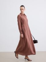 Modal Blend Belted Shirt Dress