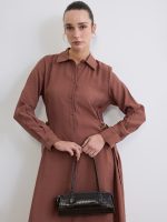 Modal Blend Belted Shirt Dress - Image 2