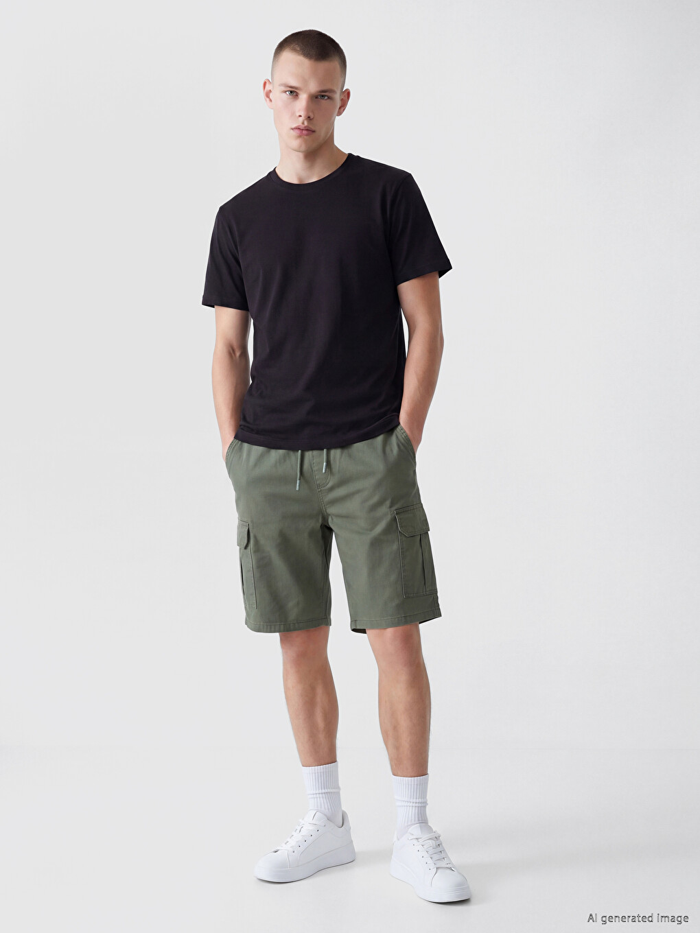 l_20262-s68213z8-say_a.jpg Man Khaki Cargo Shorts - Image 1