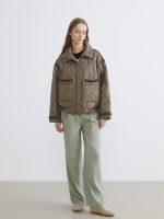 Funnel Neck Quilted Women's Puffer Coat - Image 2