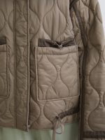 Funnel Neck Quilted Women's Puffer Coat - Image 3