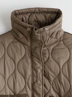 Funnel Neck Quilted Women's Puffer Coat - Image 7