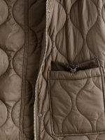 Funnel Neck Quilted Women's Puffer Coat - Image 8