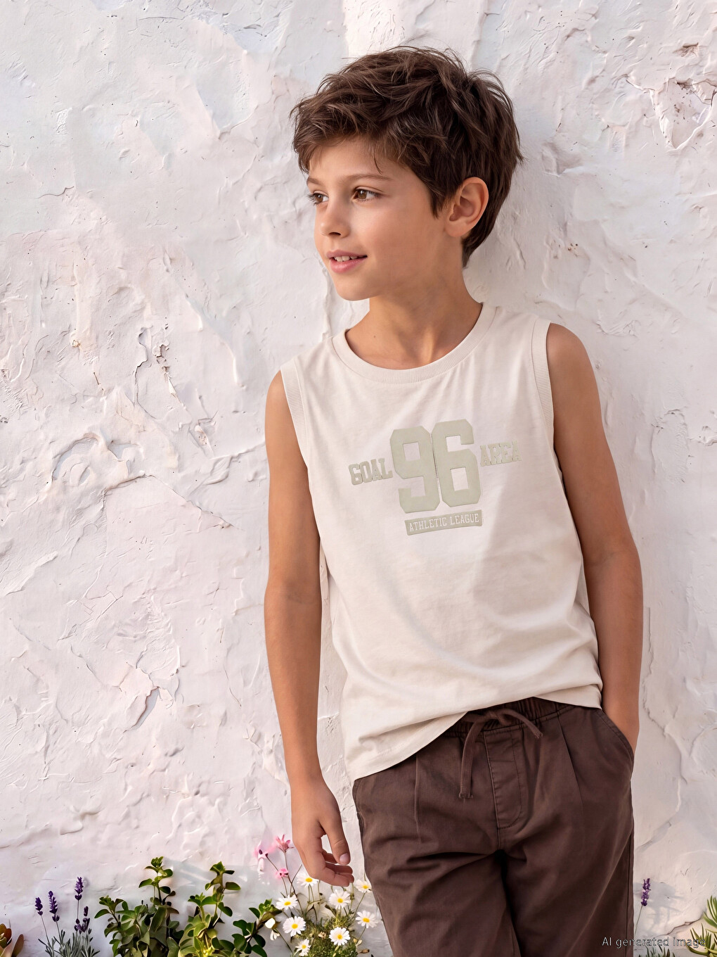 Embossed Printed Boys' Tank Top