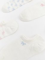 Bow Patterned Women's Sneaker Socks 5 Pack - Image 2