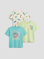 Crew Neck Printed Boys' T-Shirt 3-Pack
