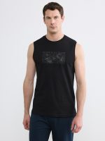 Crew Neck Printed Jersey Man Sleeveless T-Shirt