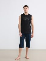 Crew Neck Printed Jersey Man Sleeveless T-Shirt - Image 2