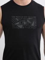 Crew Neck Printed Jersey Man Sleeveless T-Shirt - Image 3