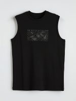 Crew Neck Printed Jersey Man Sleeveless T-Shirt - Image 5