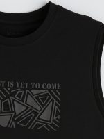 Crew Neck Printed Jersey Man Sleeveless T-Shirt - Image 6
