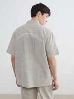 Relax Fit Printed Linen Blend Men's Shirt