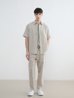 Relax Fit Printed Linen Blend Men's Shirt - Image 2