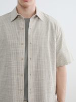 Relax Fit Printed Linen Blend Men's Shirt - Image 3