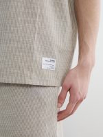 Relax Fit Printed Linen Blend Men's Shirt - Image 4
