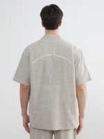Relax Fit Printed Linen Blend Men's Shirt - Image 5