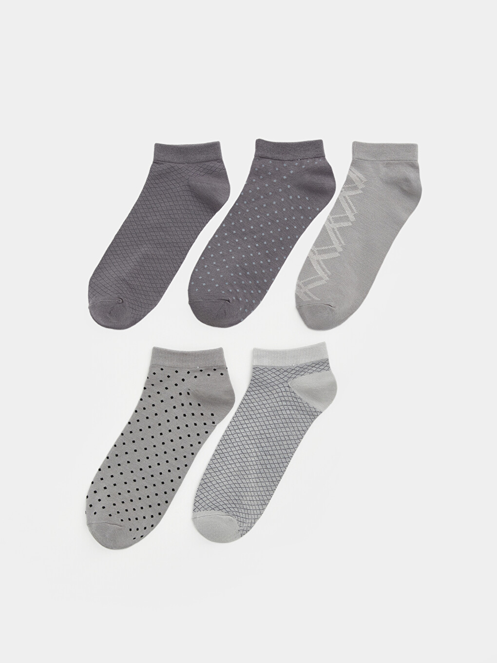 Patterned Men's Bamboo Trainer Socks 5 Pack
