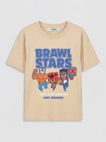 Crew Neck Brawl Stars Printed Boys' T-Shirt - Image 3