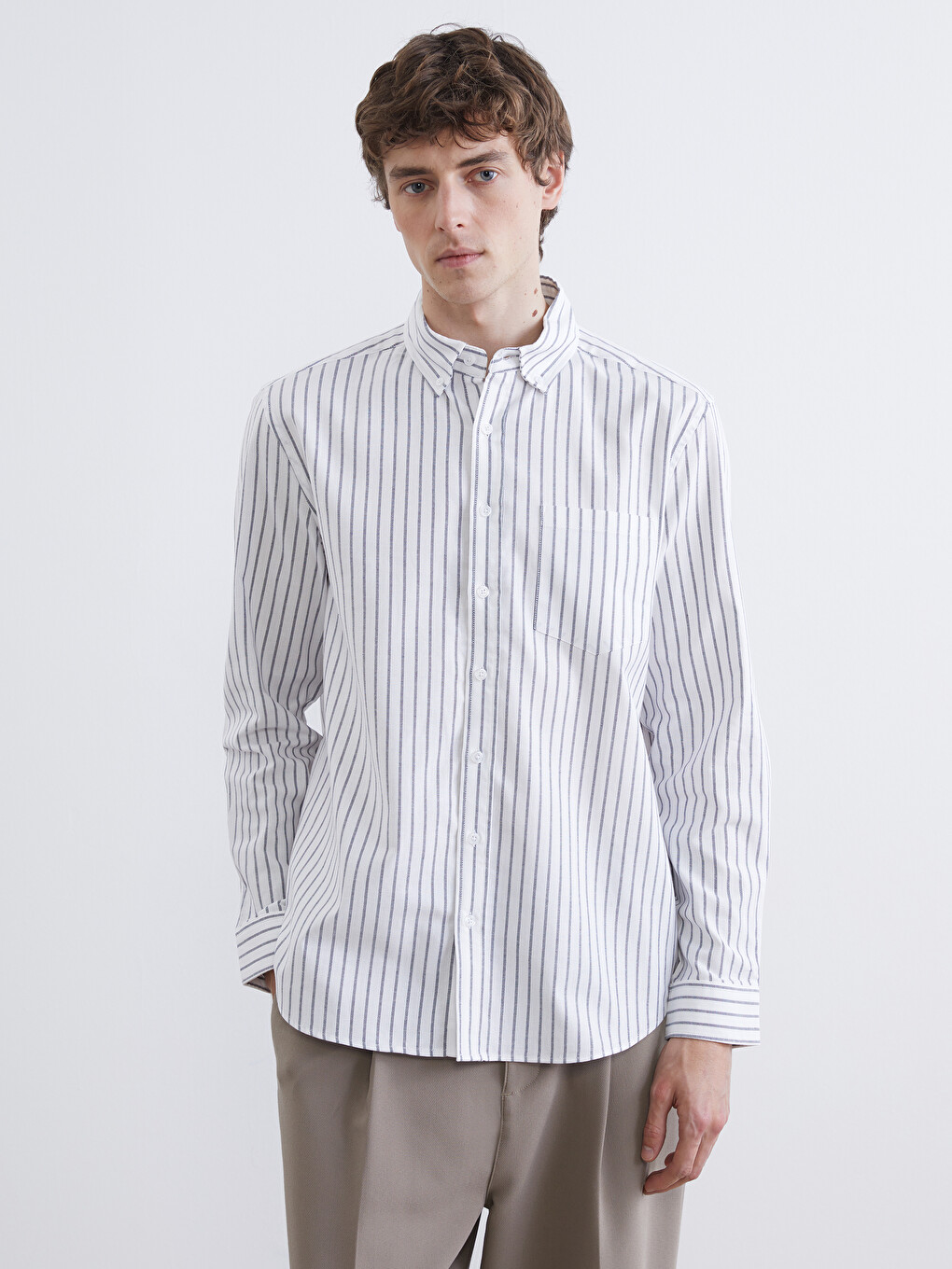 Men's Striped Oxford Shirt in a Regular Fit