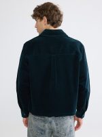 Loose Fit Velvet Men's Shirt Jacket - Image 4
