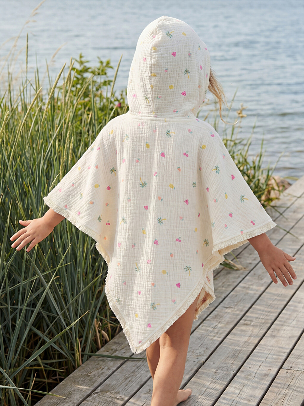 Hooded Girls' Poncho